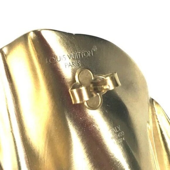 LOUIS VUITTON M02400 LV logo Pierce LV Sculpture Accessories Pierce Metal Gold - Picture 11 of 16